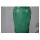 Vintage Rossini Empoli Glass Genie Decanter & Hand Blown Vase