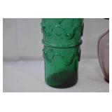 Vintage Rossini Empoli Glass Genie Decanter & Hand Blown Vase