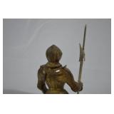 Brass Medieval Knight in Full Plate Armor with Halberd