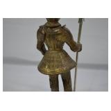 Brass Medieval Knight in Full Plate Armor with Halberd