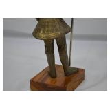 Brass Medieval Knight in Full Plate Armor with Halberd