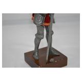 Vintage Cast Iron Medieval Knight in Suit of Armor Holding Sword