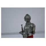 Vintage Cast Iron Medieval Knight in Suit of Armor Holding Sword