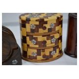 Lot of Wooden Vietnamese Coaster Set and Jewelry Boxes