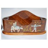 Lot of Wooden Vietnamese Coaster Set and Jewelry Boxes