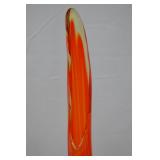 Vintage LE Smith Amberina Swung Glass Vase