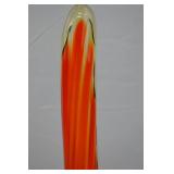 Vintage LE Smith Amberina Swung Glass Vase