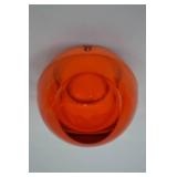 Vintage Mid-Century Modern Viking Glass Persimmon Orb Ashtray