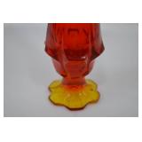 Vintage Fenton Glass Valencia Amberina Swung Vase