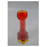 Vintage Fenton Glass Valencia Amberina Swung Vase