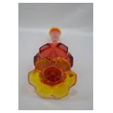 Vintage Fenton Glass Valencia Amberina Swung Vase