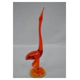 Vintage Viking Glass Long Neck Crane Figurine