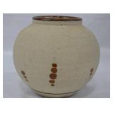 Vintage Mexican Hand Painted Sandstone Pottery Vase