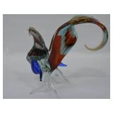 Vintage Hand Blown Art Glass Rooster