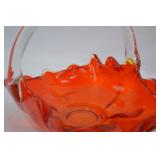 Vintage Viking Glass Epic Line Persimmon Basket