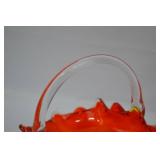 Vintage Viking Glass Epic Line Persimmon Basket