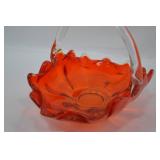 Vintage Viking Glass Epic Line Persimmon Basket
