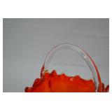 Vintage Viking Glass Epic Line Persimmon Basket