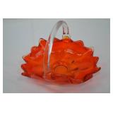 Vintage Viking Glass Epic Line Persimmon Basket