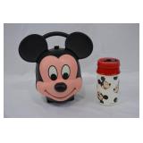 Vintage Disney Mickey Mouse Head Lunch Box w/Thermos 1989