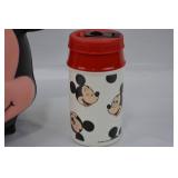 Vintage Disney Mickey Mouse Head Lunch Box w/Thermos 1989