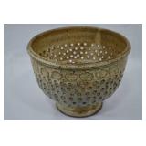 Hand-made and Signed Pottery Colander