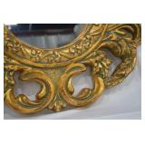 Ornate Gold Finish Round Decorative Mirror
