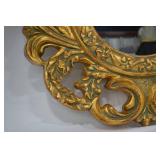 Ornate Gold Finish Round Decorative Mirror