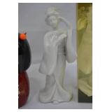 Japanese Kokeshi Doll and 3 Geisha Dolls