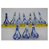 Lot of Chinese Blue & White Porcelain Soup Spoons