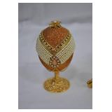 Lot of Wind-Up Musical Fabergé Egg Replica Jewelry Boxes