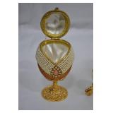 Lot of Wind-Up Musical Fabergé Egg Replica Jewelry Boxes