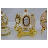 Lot of Wind-Up Musical Fabergé Egg Replica Jewelry Boxes