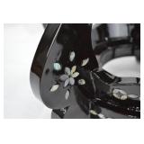 Oriental Black Lacquer and Mother of Pearl Vase/Bowl Stand