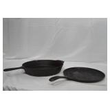 Lot of 2 Lodge Cast Iron Pans