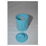 Antique Portieux Vallerysthal Pig on Drum Blue Opaline