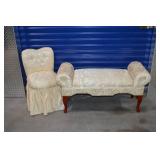 Upholstered Storage Bench and Vanity Chair
