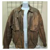 Weekends Leather Bomber Brown Jacket