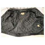 Vintage St Johns Bay | Black Leather Jacket Adult Large Full Zip Quilt Line