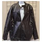 Faux  Leather Motorcycle Jacket- Iconic Outfit Zip-Up Moto Gear Biker Front Pockets