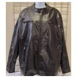 Faux  Leather Motorcycle Jacket- Iconic Outfit Zip-Up Moto Gear Biker Front Pockets