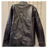 Faux  Leather Motorcycle Jacket- Iconic Outfit Zip-Up Moto Gear Biker Front Pockets
