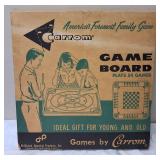Vintage Carrom Wood Game Board Table Set Plays 54 Games