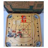 Vintage Carrom Wood Game Board Table Set Plays 54 Games