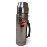 Vintage - 1983 USA  Made UNO-VAC Unbreakable Stainless Steel Insulated Thermos w/Lid Cup and Handle