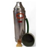 Vintage - 1983 USA  Made UNO-VAC Unbreakable Stainless Steel Insulated Thermos w/Lid Cup and Handle