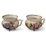 Antique 2  Tea Cups German Guilded 4 Leg