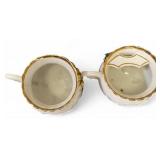 Antique 2  Tea Cups German Guilded 4 Leg