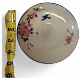Federalist Ironstone - Gravy Bowl  & Hand Painted Japan Porcelain with flower