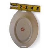 Vintage Nippon Floral Rose Knob Hand Painted Biscuit  | German Porcelain Serving Plate with Roses